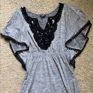 Boutique Black & Gray Party Dress - Medium